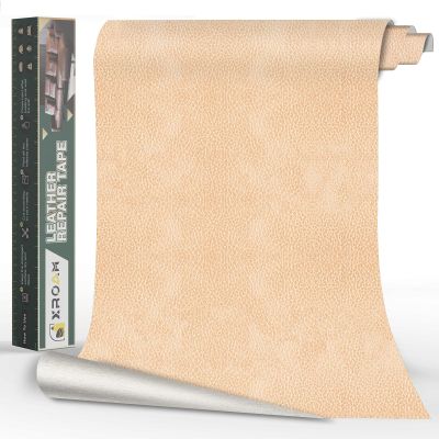 Xroam Leather Repair Tape, 16x40 inch Leather Patches for Furniture, Self Adhesive Leather Repair Patch for Sofas, Couches, Leather Covers, Seats, Chairs, Vinyl Repair Tape Retro Beige Yellow