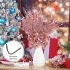 Canlierr 15 Pcs 17 Inch Christmas Artificial Glitter Berry Stem Ornaments with Poinsettia Flower, Xmas Glitter Poinsettia Flowers Picks for Christmas Tree Vase Holiday Party Home Decor(Rose Gold) view 3