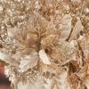 Canlierr 15 Pcs 17 Inch Christmas Artificial Glitter Berry Stem Ornaments with Poinsettia Flower, Xmas Glitter Poinsettia Flowers Picks for Christmas Tree Vase Holiday Party Home Decor(Champagne) view 4