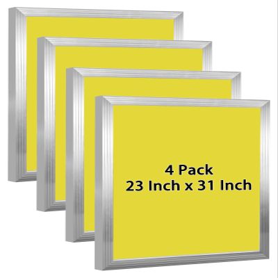 23 x 31 Inch Screen Printing Kit, Silk Screen Printing Frame for Family, T-Shirt Logo Patterns Text Screen Printing Machine Starter Kit with Yellow Screen Printing Screen (305 Yellow Mesh-4 PCS)
