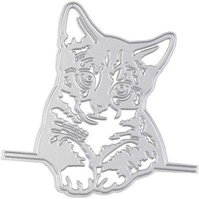 Cute Cat Die Cut for Card Making, Animal Metal Cutting Dies Congratulations Die Cuts Happy Birthday Embossing Stencils Template for DIY Scrap-Booking Decor Wedding Birthday Blessing Card