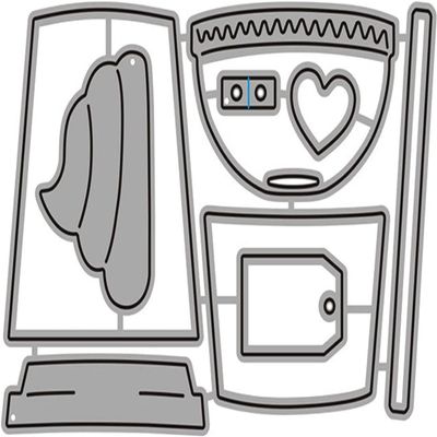 Coffee Cup Die Cut for Card Making, Coffee Cup Metal Cutting Dies Congratulations Die Cuts Happy Birthday Embossing Stencils Template for DIY Scrap-Booking Decor Wedding Birthday Blessing Card