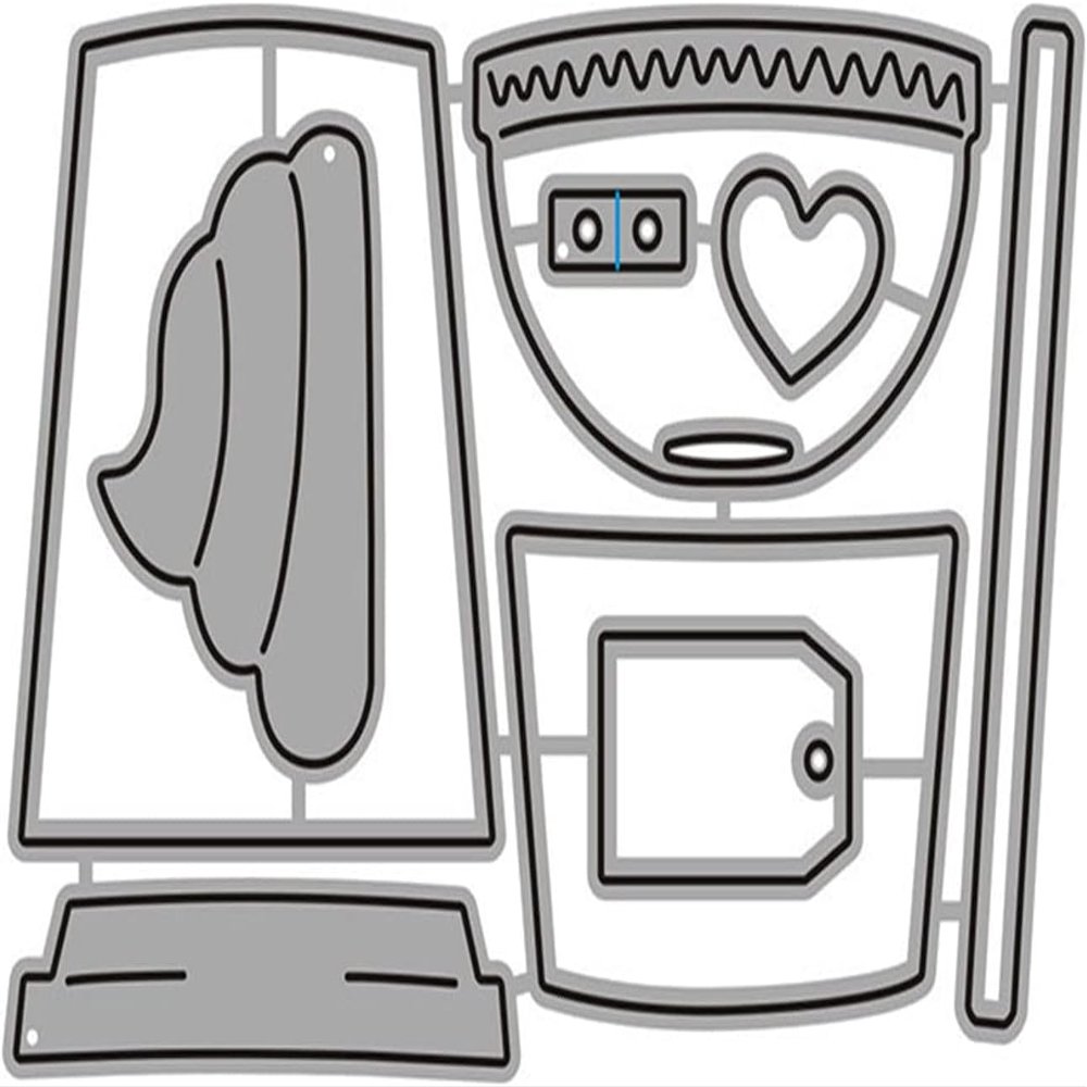 Coffee Cup Die Cut for Card Making, Coffee Cup Metal Cutting Dies Congratulations Die Cuts Happy Birthday Embossing Stencils Template for DIY Scrap-Booking Decor Wedding Birthday Blessing Card