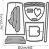 Coffee Cup Die Cut for Card Making, Coffee Cup Metal Cutting Dies Congratulations Die Cuts Happy Birthday Embossing Stencils Template for DIY Scrap-Booking Decor Wedding Birthday Blessing Card view 2