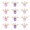 SUPERFINDINGS 12Pcs 3 Colors Crystal Reindeer Charms Shining Elk Charms Gold Plated Rhinestone Christmas Reindeer Pendant Charm for DIY Earring Necklace Bracelet Jewellery Making view 1