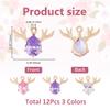 SUPERFINDINGS 12Pcs 3 Colors Crystal Reindeer Charms Shining Elk Charms Gold Plated Rhinestone Christmas Reindeer Pendant Charm for DIY Earring Necklace Bracelet Jewellery Making view 2
