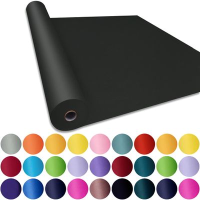 SMART&CASUAL 36" x 2,520" (210') Black Kraft Craft Paper Roll for Gift Wrapping Bulletin Board Bouquet Flower Kids Art Packing Parcel Table Covering 80GSM 55LB (Black, 36" x 210')