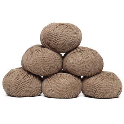 100% Baby Alpaca Yarn Wool Set of 6 Skeins (300 Grams) DK Weight - Made in Peru - Heavenly Soft and Perfect for Knitting and Crocheting (Beige, DK - 6 Skeins)