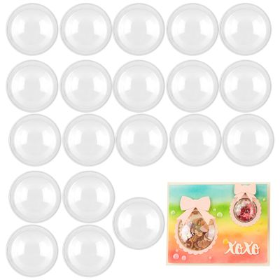 BAOFALI 20PCS 1-1/4" 3D Dimensional Shaker Domes for Adding Dimensions to Shaker Cards Pllastic Puffy Shaker Window Covers for Shaker Card Making Handmade Crafts Clear Pouch Cover Scrapbooking Tool