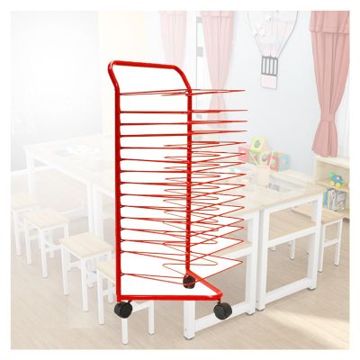 KIYILIHI Art Drying Rack,Space Saving Portable Artwork Stack, 16 Shelves Art Drying Rack with Wheels,Ideal for Schools Art Preschool Classroom Studio Art Clubs