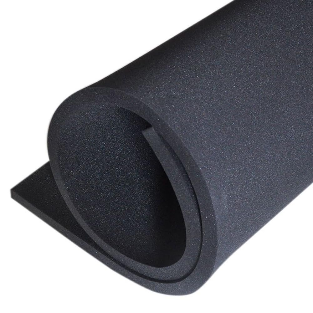 YUURO 1/2/3/4in High Density Upholstery Foam Sheet Black Firm Sponge,Sofa Cushion Replacement DIY Outdoor Furniture Seat Padding Gap Filler (4'' Thick-31x16 inch)