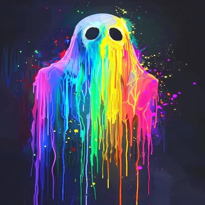GUAIEUW Diamond Painting for Adults 5D The Ghost in Rainbow Colors Full Drill Diamond Art Kit DIY Ghost Gem Painting Set Bedroom Living Room Wall Decor Gifts 16x20 inch