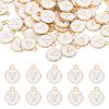 uxcell 52pcs Letter Charm, Enamel Letter Pendants, Alphabet V Pendants Double Sided Beads Charm for DIY Bracelet Necklace Pendants Earring Jewelry, White view 1