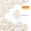 uxcell 52pcs Letter Charm, Enamel Letter Pendants, Alphabet V Pendants Double Sided Beads Charm for DIY Bracelet Necklace Pendants Earring Jewelry, White view 2