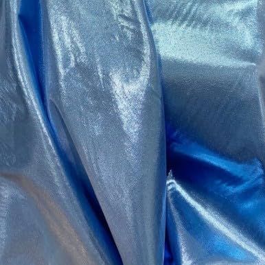 G Street Fabrics, Tissue Lame, 45" Wide, Fabric by the Yard, Lightweight, Metallic, Perfect for Evening Wear, Light Blue/White, 2 Yards