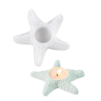 ROYALEAD Sea Star Silicone Molds, Ocean Themed Silicone Candle Holder Molds for Epoxy Resin, Candle Stand, Tealight Holder
