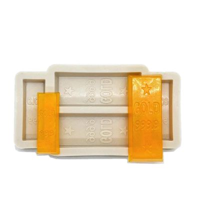 Epoxy Resin Molds,Gold Bars Resin Silicone Mold Kitchen Baking Tool Cake Fondant Moulds Dessert Chocolate Lace Decoration Supplies 9x5x1cm