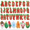 JarThenaAMCS 66Pcs Christmas Chenille Patches Red Green A to Z Letters Santa Snowman Heat Transfer Iron Patches Embroidered Cloth Patches for Clothing Fabric Xmas DIY Crafts view 1