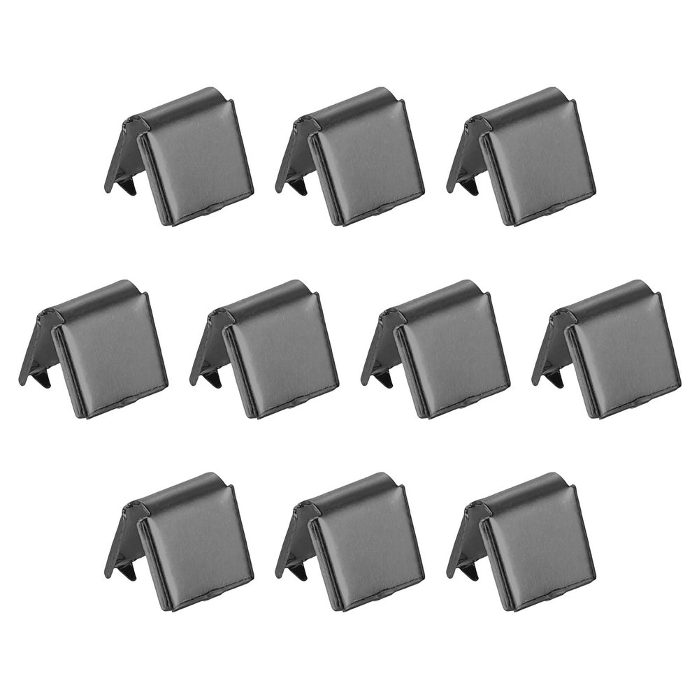 uxcell 32Pcs Metallic Black Rectangular Alloy Crimp Ends, 8mm, Craft Bead End Crimps, DIY Projects, Jewelry Making, Accessory Finishing