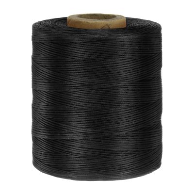 uxcell 210D 1mm Flat Waxed Thread 766 Yards Polyester Leather Sewing Waxed String Hand Stitching Waxed Cord for Leather Stitching Sewing Bookbinding DIY Craft Black