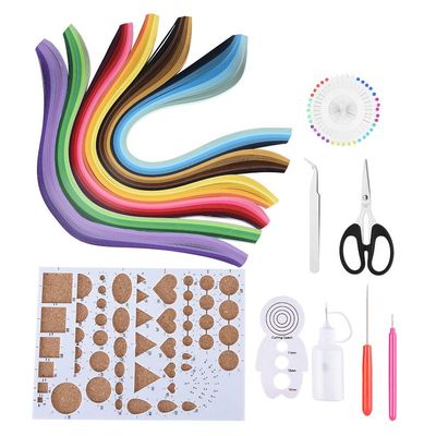 14PCS Paper Quilling Kits with 6 Colors Quilling Strips Crafts Tool Set Paper Quilling Tools and Supplies Design Drawing Handcraft Tool