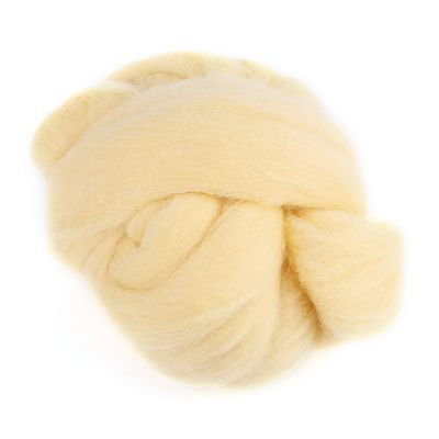 10 Colors Fiber Wool 55g Colored Needle Felting Wool Roving Spinning Sewing Trimming Handiwork Material Best Core Wool for Needle Felting Stuffing (52-Cream)