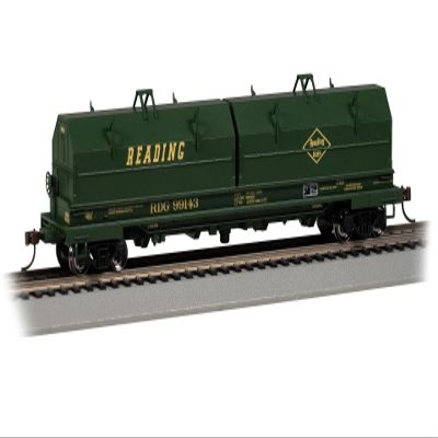 Bachmann Trains - 55' Steel CAR with Coil Load and Angled Hood - Reading #99143 - HO Scale