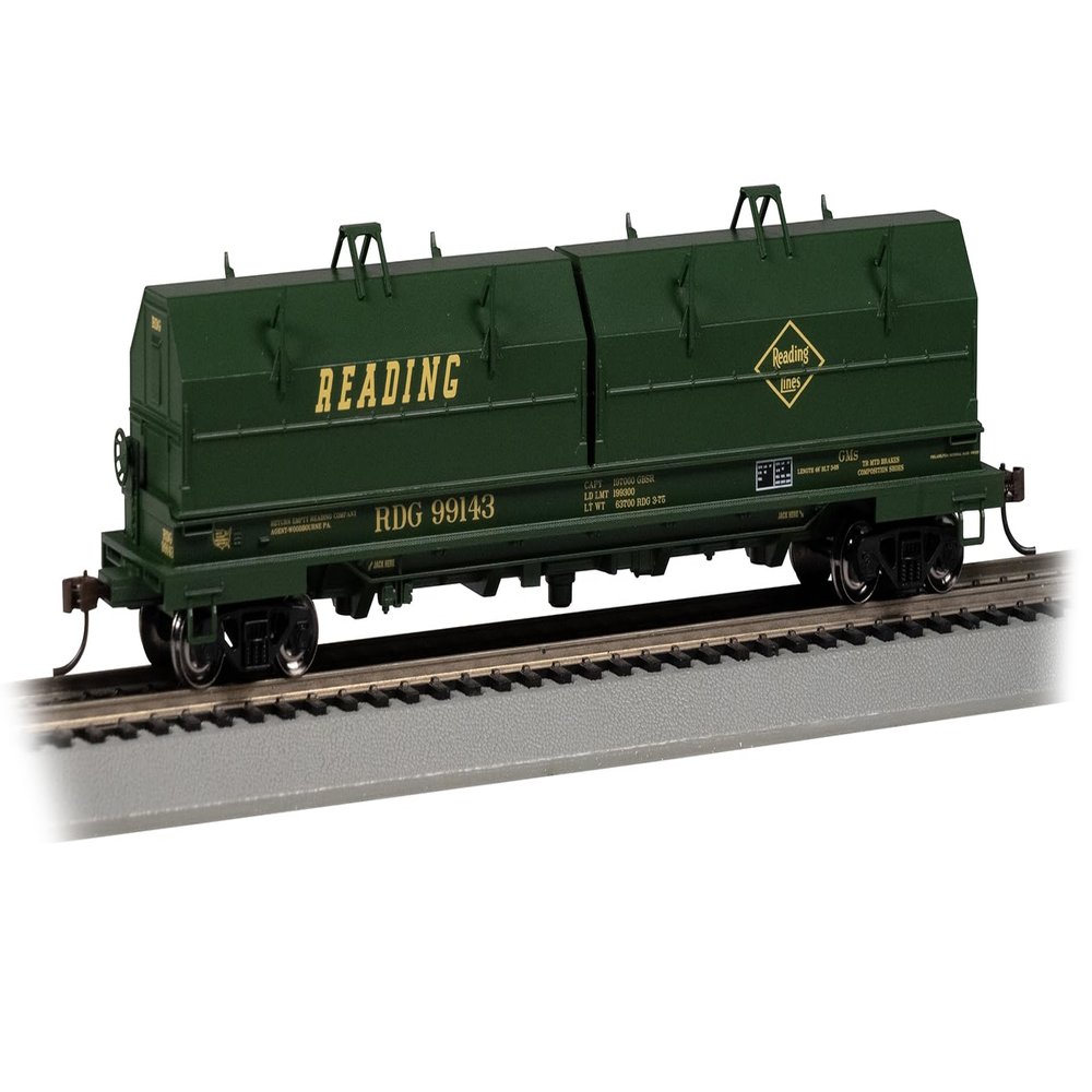 Bachmann Trains - 55' Steel CAR with Coil Load and Angled Hood - Reading #99143 - HO Scale