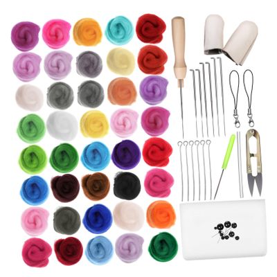 Hohopeti 1set Wool Felting Supplies Kit Color Wool Tools for Needle Felting Embroidery Engaging Crafting for Unique Decorations Skill Development