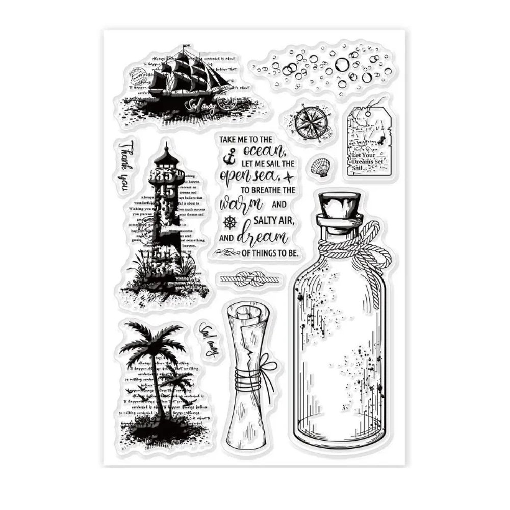 Card Making Supplies,Letter Stamps,16x11cm Tea Cup Clear Stamps Cup and Flowers Silicone Stamps Wishing Words Transparent Rubber for Card Making Style 4