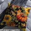 Feelyou Fall Pumpkin Fabric by The Yard Kids 3 Yard Happy Fall Y'all Fabric for Boys Girls Decor Thanksgiving Decor Upholstery Fabric for Chairs Sunflower Reupholstery Fabric Decor Soft Flannel view 4