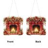 DoxQcs DIY Dot Diamond Pendant for Adults, Christmas Creative Diamond Art Painting Window Pendant Ornaments for Home Office Decor (Double-Sided Pattern Single-Sided Diamond)-#06-Fireplace view 4