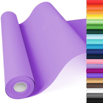 Purple Wrapping Paper, 15"x900" (75FT) Art Craft Construction Bulletin Board Decorative Paper Roll for Mother's Day Birthday Mardi Gras Anniversary Wedding Bouquet Flower Gift Wrap Floral Supplies