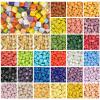 Samjobroad Square Mosaic Glass Tiles, 10x10mm Small Tiles, 300g (160 Pieces), Glass Tiles for Mosaic Crafts, Home and Garden Dcor Orange view 4
