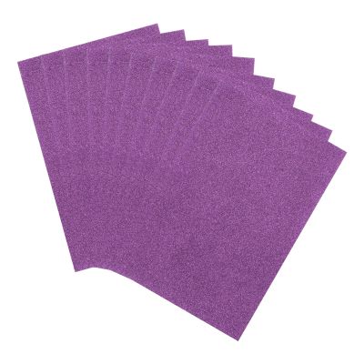 MECCANIXITY 10 Sheets Glitter Foam Sheets Craft 7.9 x 11.8 Inch Adhesive Sheets EVA Foam Sheets for Art Crafts Projects Scrapbook Gift DIY Cutters Card Party Decoration,Purple