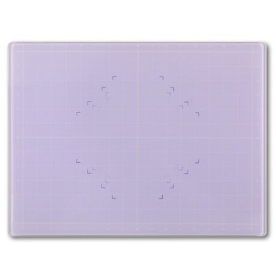 GLASSBOARD STUDIO Glass Craft Mat - Magnetic, Heat & Scratch Resistant - For Crafting, Cutting, Painting, Mixed Media Artwork - Grid Lines, Non-Slip Rubber Feet (Meadow Lilac 13.5"L x 18"W)