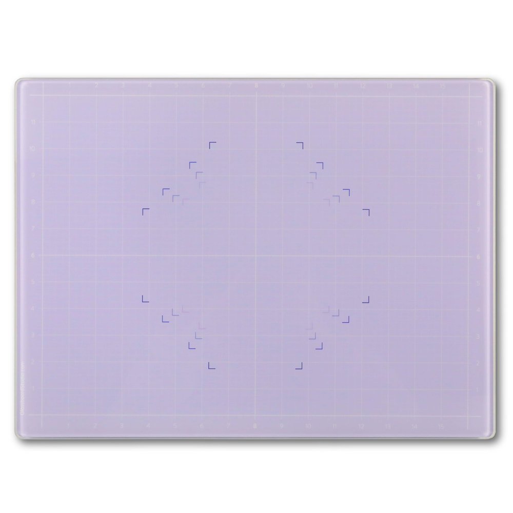 GLASSBOARD STUDIO Glass Craft Mat - Magnetic, Heat & Scratch Resistant - For Crafting, Cutting, Painting, Mixed Media Artwork - Grid Lines, Non-Slip Rubber Feet (Meadow Lilac 13.5"L x 18"W)