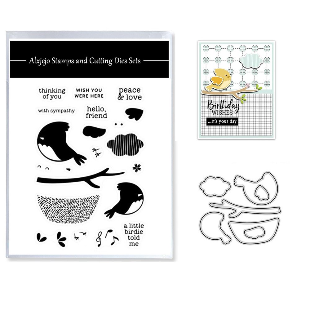 Alxjejo 2025-2026 Stamps and die cuts for Card Making,Metal Dies&Silicone Makeing for DIY Card Birthdays,Valentine's Day Christmas Stamps and Dies for Card Making,Thanksgiving