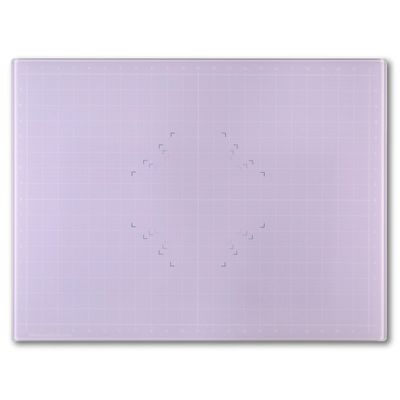 GLASSBOARD STUDIO Glass Craft Mat - Magnetic, Heat & Scratch Resistant - For Crafting, Cutting, Painting, Mixed Media Artwork - Grid Lines, Non-Slip Rubber Feet (Meadow Lilac 18"L x 24"W)