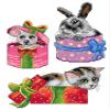 Counted Cross-Stitch Kit on Plastic Canvas with Pets Inside Gifts. 4 Cute Ornaments Different Dimensions 186CS. 14 Count Plastic Canvas Sheets 8.27x11.02 Inches. Ideal for Art & Craft Amateurs view 1