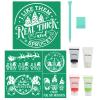 8PCS Christmas Tree Silk Screen Stencils,Mini Christmas Chalk Paste for Transfers Stencil Winter Self Adhesive Stencils Reusable for Painting on Wood,Fabric,Home Decor,Chalk Paint Mini Squeegees Set view 1