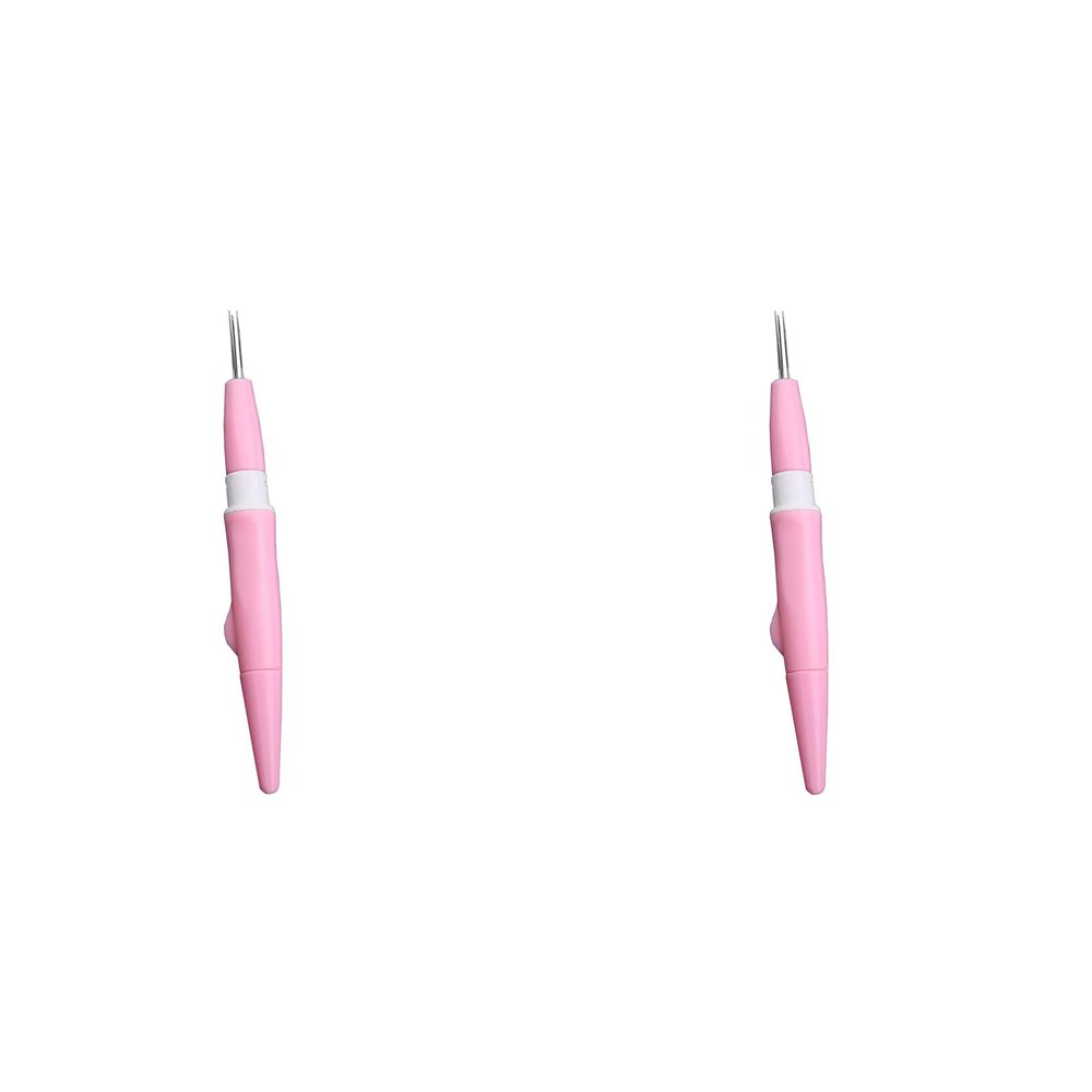 2Pcs Embroidery Felting Needle Punch Pen Wool Felting Supplies Embroidery Pen with 3 Fine Needles Set Tool for DIY Craft ()