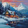CROSSDECOR Stamped Cross Stitch Kits for Adults HD Printed Cross-Stitch Supplies 14CT 2 Strands Needlepoint Kits for Beginners DIY Embroidery Kit Festal Crafts-Winter Snow Country 4343 cm view 1