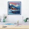 CROSSDECOR Stamped Cross Stitch Kits for Adults HD Printed Cross-Stitch Supplies 14CT 2 Strands Needlepoint Kits for Beginners DIY Embroidery Kit Festal Crafts-Winter Snow Country 4343 cm view 2