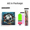 3D Illusion Soccer Ball in Wall DIY 5D Diamond Art Painting by Number Kits for Adults Paint with Full Drill Round Diamond Gems Painting Art Craft for Home Wall Decor 13.8x13.8in view 2
