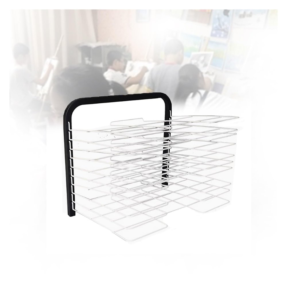 KIYILIHI Art Drying Rack,Small Wall Mounted Art Organizer,Space Saving Art Storage Rack with 10 Shelves, Ideal for Schools Art Preschool Classroom Studio Art Clubs