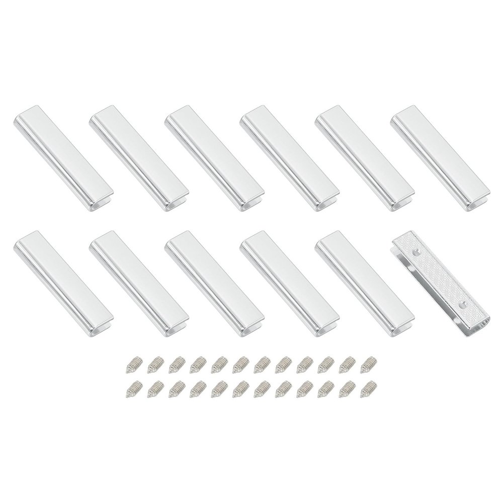 uxcell 12Pcs Metal Belt Buckle End Tips, 1.54" Wide Rectangle Webbing Zipper Tips Clip Buckles with Screws for DIY Sewing Craft Purse Belt Repair, Silver
