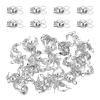 uxcell 180 Pcs 4mm Crimp End Caps, Clamshell Cord End Cap Connector Clasp Bead Tips Knot Covers Calotte End Crimp for DIY Jewelry Making, Silver view 1