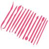 14Pcs DIY Plastic Clay Sculpting Set Pottery Shaper Modeling Hand Tool for Clay Fondant Cake Making Craft (Rose Red) view 1
