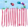 14Pcs DIY Plastic Clay Sculpting Set Pottery Shaper Modeling Hand Tool for Clay Fondant Cake Making Craft (Rose Red) view 2